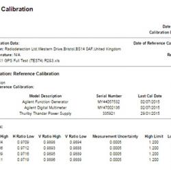 Radiodetection eCAL Calibration Certificate