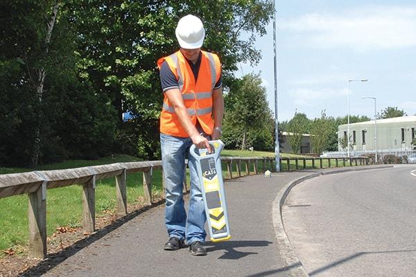 Cable Avoidance Tool - C.A.T4 being used on a pavement